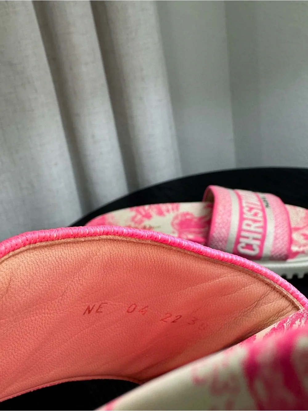 Christian Dior Dway Slide Sandals Logo Toile de Jouy Pink 38